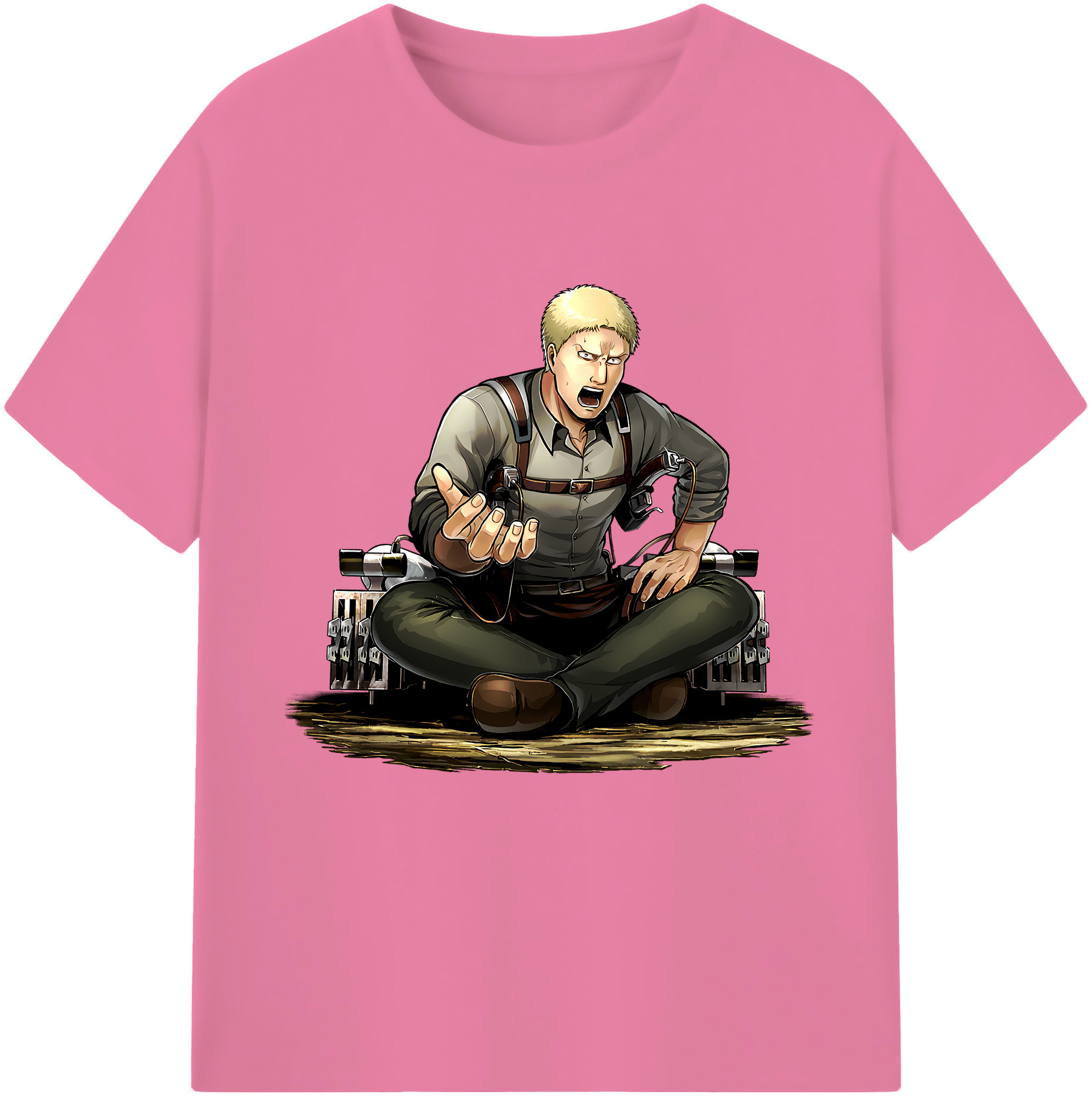 （画像用） 進撃の巨人 ライナー・ブラウン Attack on Titan Reiner Braun 綿100％半袖Tシャツ（フロントプリント）
